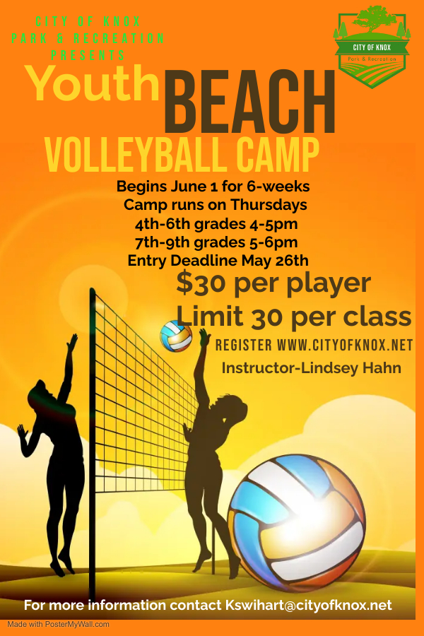 Youth Beach Volleyball Camp Registration City of Knox